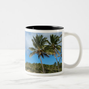 Caneca De Café Em Dois Tons Anakena, Rapa Nui, Ilha de Páscoa, Chile