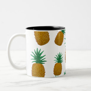 Caneca De Café Em Dois Tons Ananás dançante