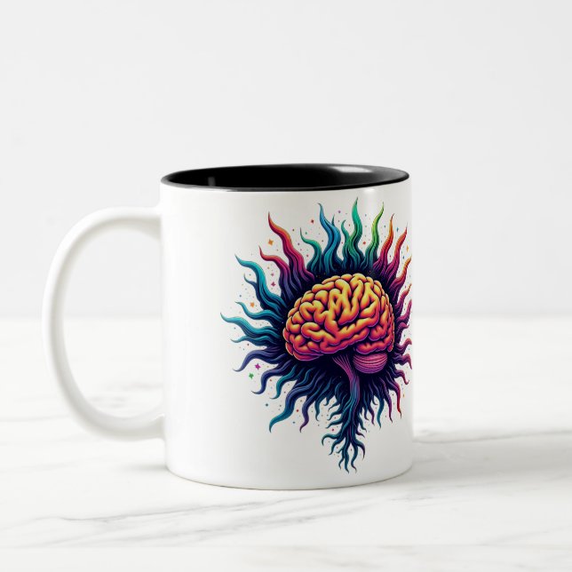 Caneca De Café Em Dois Tons Anatomia cerebral Mug de café (Esquerda)