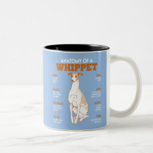 Caneca De Café Em Dois Tons Anatomia De Um Cachorro De Branca Engraçado Anatom