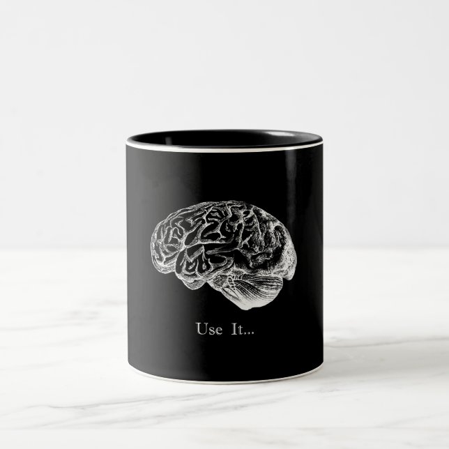 Caneca De Café Em Dois Tons Anatomia do cérebro - use-a (Centro)