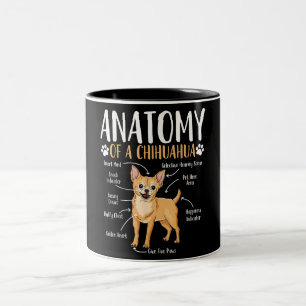 Caneca De Café Em Dois Tons Anatomia dos cães Chihuahua