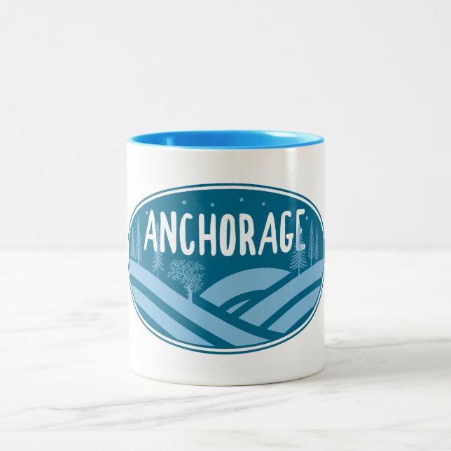 Caneca De Café Em Dois Tons Anchorage Alaska ao ar livre (Centro)