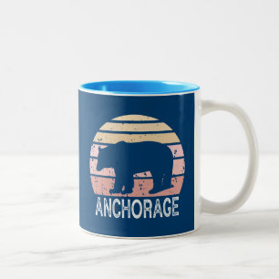 Caneca De Café Em Dois Tons Anchorage Alaska Retro Bear