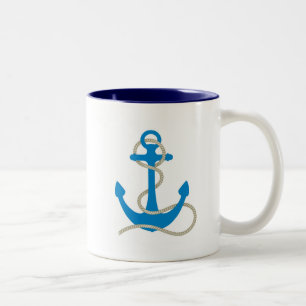 Caneca De Café Em Dois Tons âncora água mar oceano mergulhador nadar praia mar