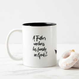 Caneca De Café Em Dois Tons Âncora com citação de fé de Pai