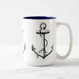 Caneca De Café Em Dois Tons Âncoras