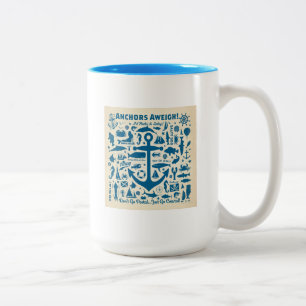 Caneca De Café Em Dois Tons Âncoras APesam!