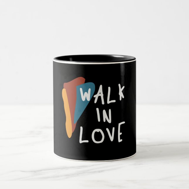 Caneca De Café Em Dois Tons Andar Apaixonado - Citação Cristã Inspiradora (Centro)