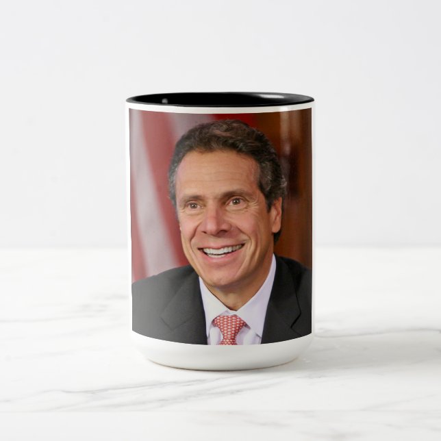 Caneca De Café Em Dois Tons Andrew Cuomo, Grande Mug (Centro)