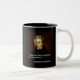 Caneca De Café Em Dois Tons Andrew_Jackson por citações Sully na coragem