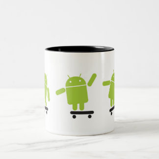 Caneca De Café Em Dois Tons Android Skateboarding