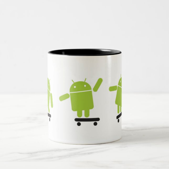 Caneca De Café Em Dois Tons Android Skateboarding (Centro)