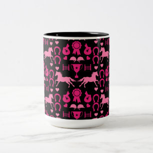 Caneca De Café Em Dois Tons Anel Horseback Rosa