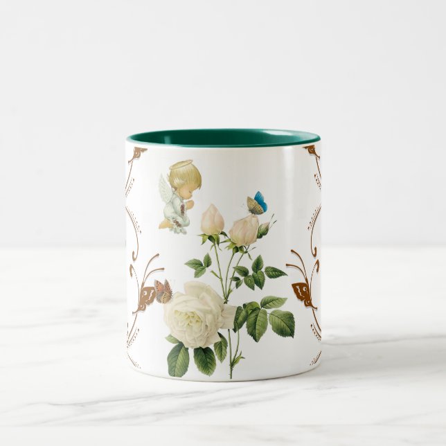 Caneca De Café Em Dois Tons Angel Floral Mug (Centro)
