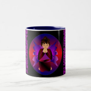Caneca De Café Em Dois Tons "Angel Girl" Mug I - Personalizável