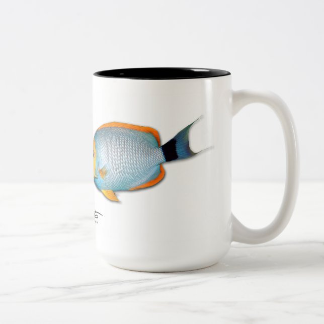 Caneca De Café Em Dois Tons Angelfish mascarado Hawaiian, personatus de (Direita)