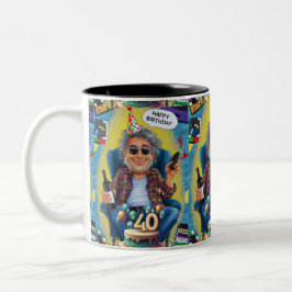 Caneca De Café Em Dois Tons Anima-se a 40 anos