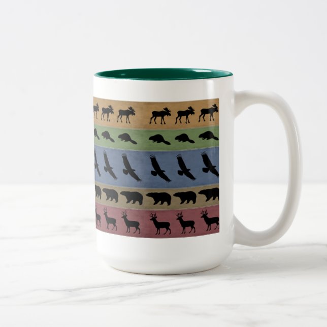 Caneca De Café Em Dois Tons Animais Adirondack (Direita)