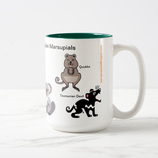 Caneca De Café Em Dois Tons Animais australianos - Marsupiais - Vida selvagem (Direita)