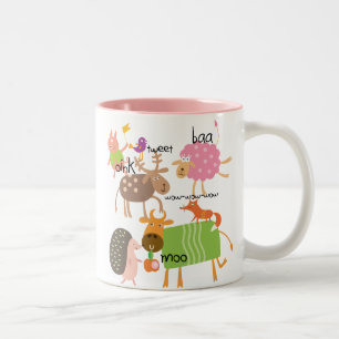 Caneca De Café Em Dois Tons Animais bobos