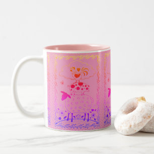 CANECA DE CAFÉ EM DOIS TONS ANIMAIS DE EXPLORAÇÃO DE ARTE FOLHA DE OVINO ROO