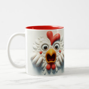 Caneca De Café Em Dois Tons Animais Engraçados De Frango 3D