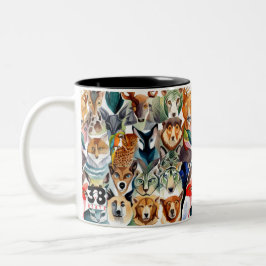 Caneca De Café Em Dois Tons Animais incríveis