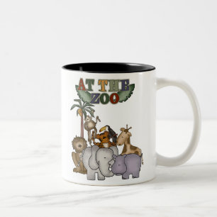 Caneca De Café Em Dois Tons Animais no jardim zoológico