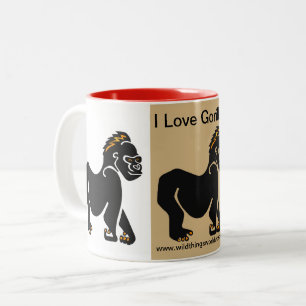 Caneca De Café Em Dois Tons Animais selvagens - Adoro GORILLAS - Vida selvagem