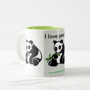 Caneca De Café Em Dois Tons Animais selvagens - Adoro PANDAS - Amante de os an