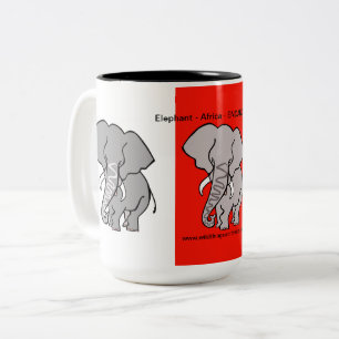 Caneca De Café Em Dois Tons Animais selvagens - Elefante Africano - Natureza -