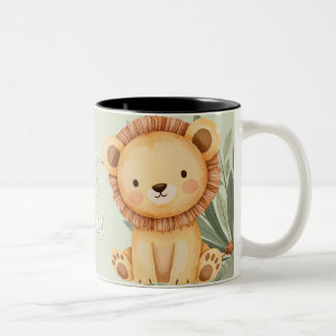 Caneca De Café Em Dois Tons Animais Selvagens Tropicais de Pastel, Uma Selva S
