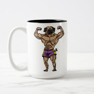 Caneca De Café Em Dois Tons Animal de estimação do Bodybuilder do exercício