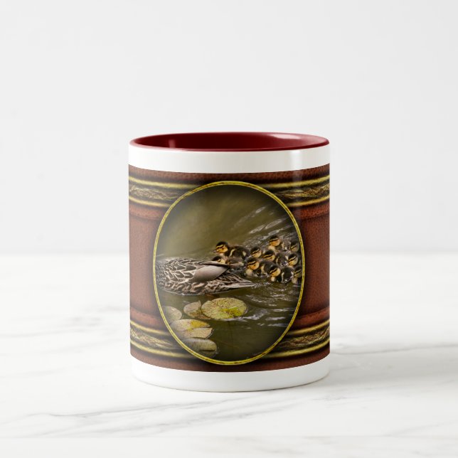 Caneca De Café Em Dois Tons Animal - Ducks - Swim like a duck (Centro)