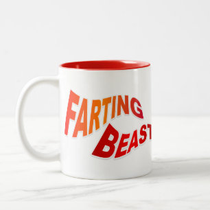 Caneca De Café Em Dois Tons ANIMAL FARTING - humor divertido da sugestão