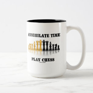 Caneca De Café Em Dois Tons Aniquile a xadrez do jogo do tempo (o grupo de
