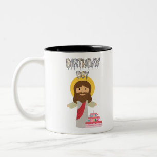 Caneca De Café Em Dois Tons aniversariante jesus christmas