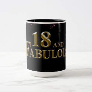 Caneca De Café Em Dois Tons Aniversário de 18 anos
