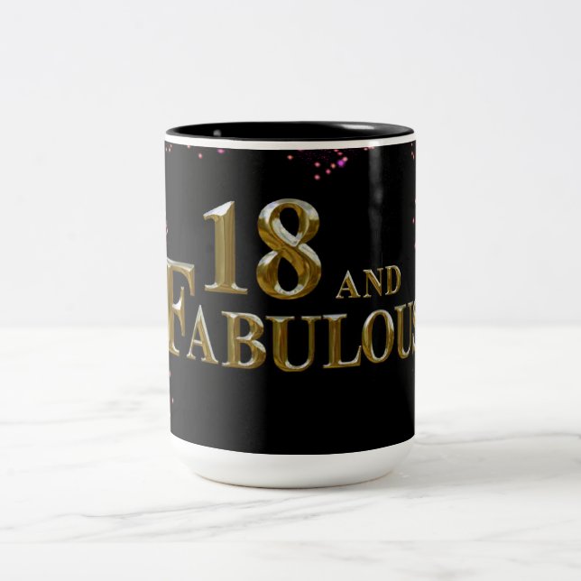 Caneca De Café Em Dois Tons Aniversário de 18 anos (Centro)