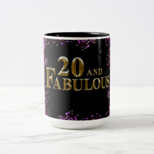 Caneca De Café Em Dois Tons Aniversário de 20 anos