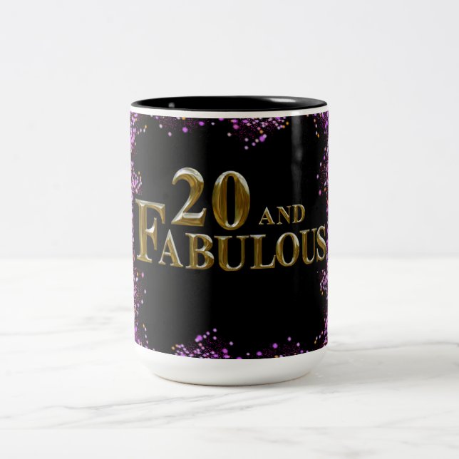 Caneca De Café Em Dois Tons Aniversário de 20 anos (Centro)