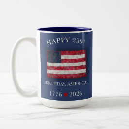 Caneca De Café Em Dois Tons Aniversário de 250 anos da América Patriótico 4 de