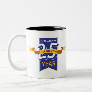 Caneca De Café Em Dois Tons aniversário de 25 anos