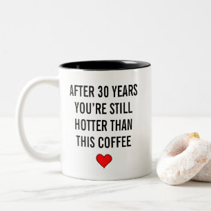 Caneca De Café Em Dois Tons Aniversário de 30 anos de casamento de Pérola engr