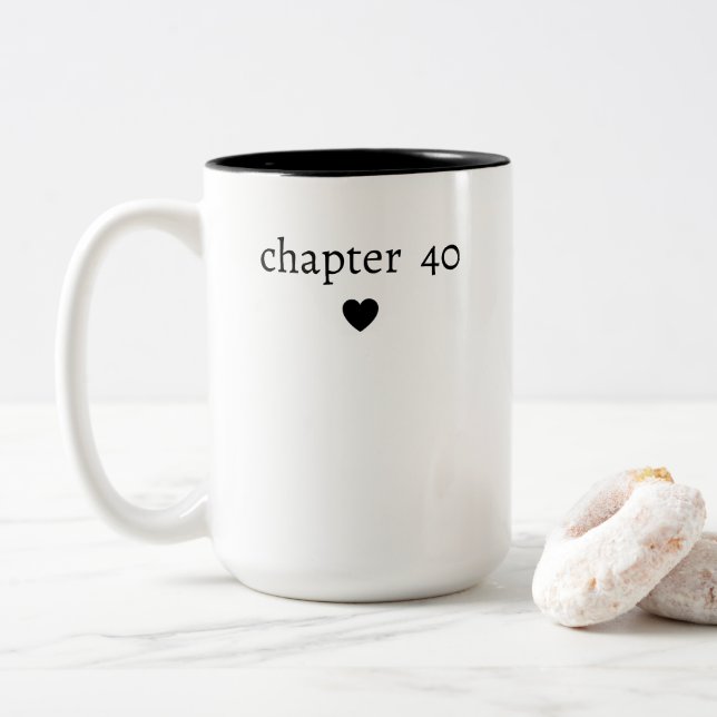 Caneca De Café Em Dois Tons Aniversário de 40 anos Personalizado (Com Donut)