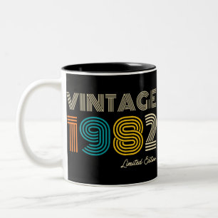 Caneca De Café Em Dois Tons aniversário de 40 anos Vintage 1982 Limited Editi