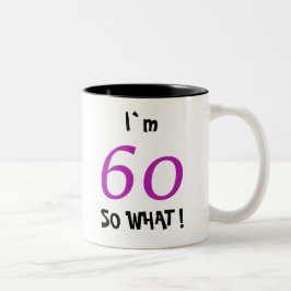 Caneca De Café Em Dois Tons Aniversário de 60 anos Divertido Motivacional