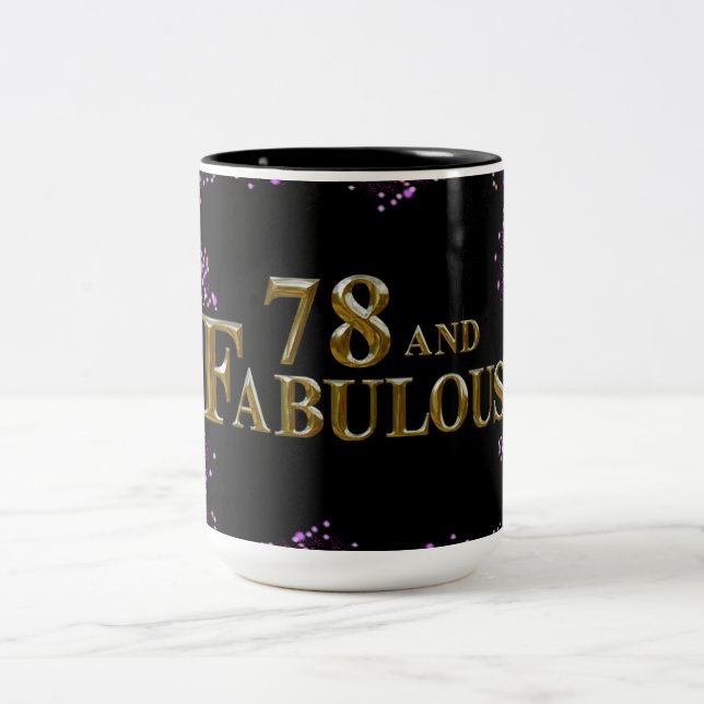 Caneca De Café Em Dois Tons Aniversário de 78 anos (Centro)
