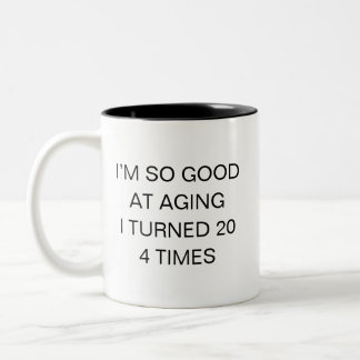 Caneca De Café Em Dois Tons Aniversário de 80 anos engraçado